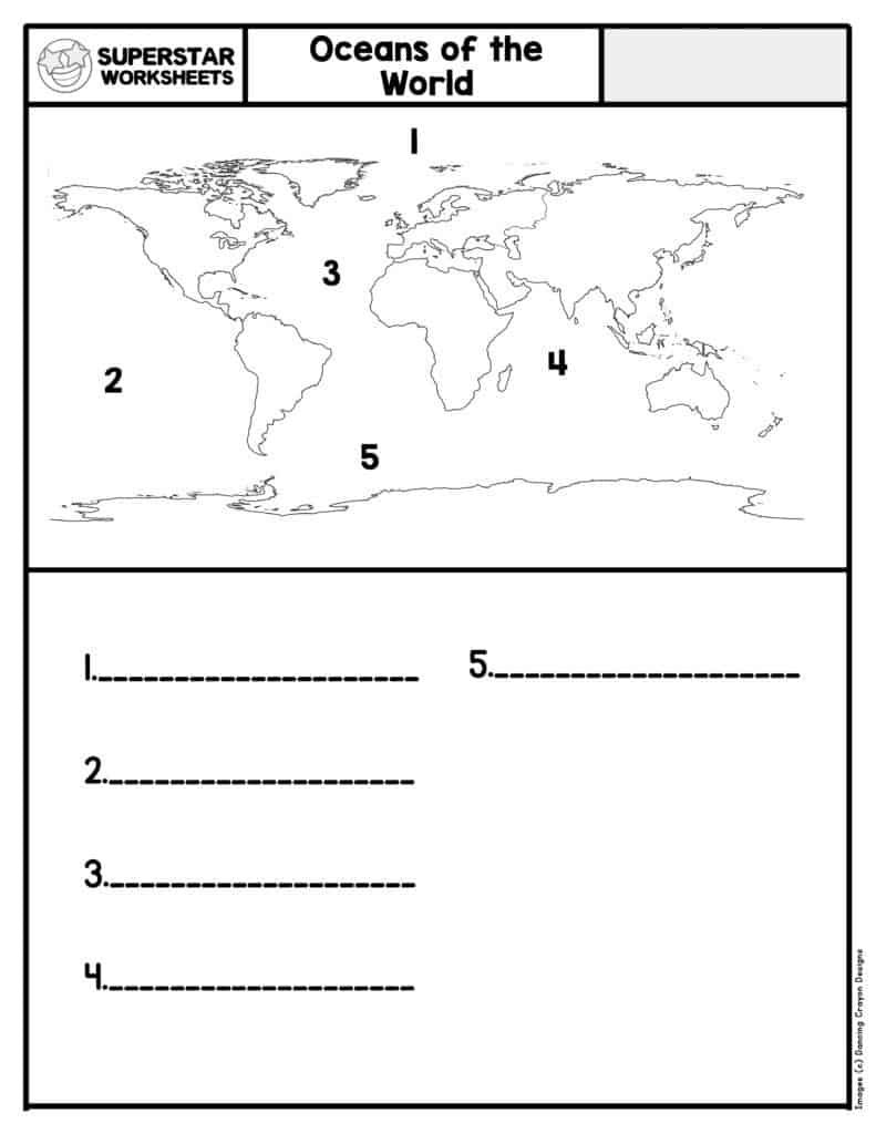Seven Continents Oceans Worksheets Superstar Worksheets