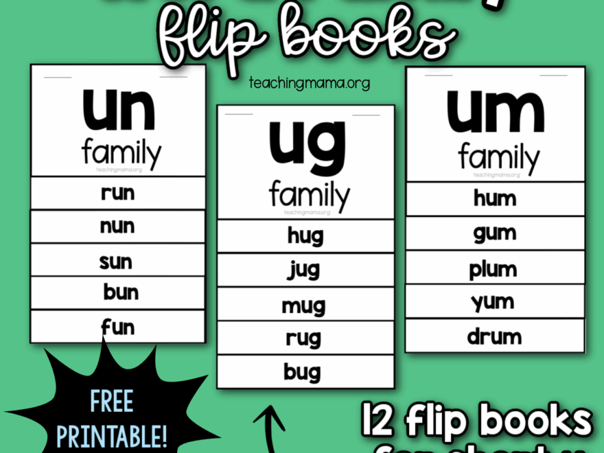 Short U Word Family Flip Books Teaching Mama