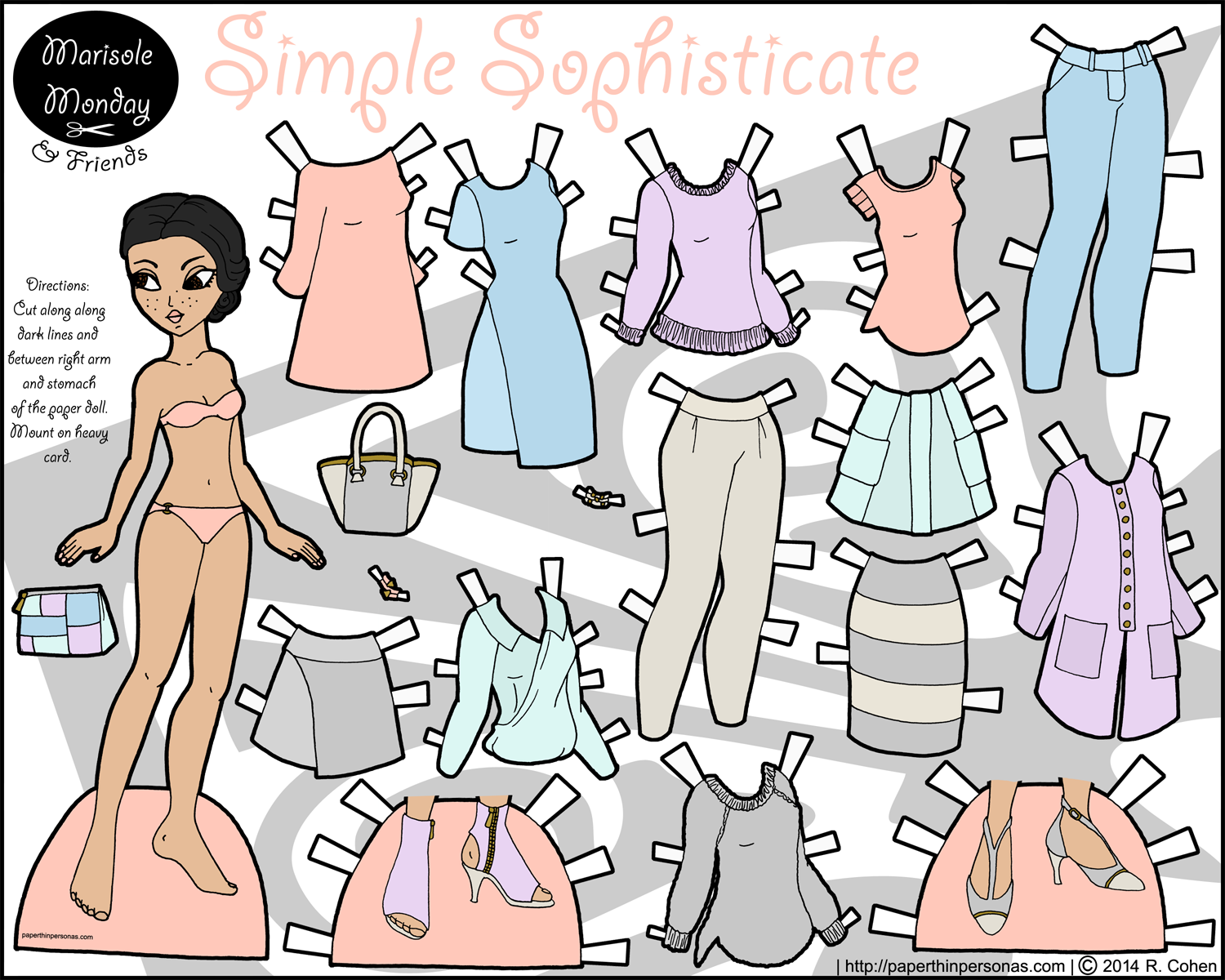 Simple Sophisticate Printable Paper Doll In Color Paper Thin Personas