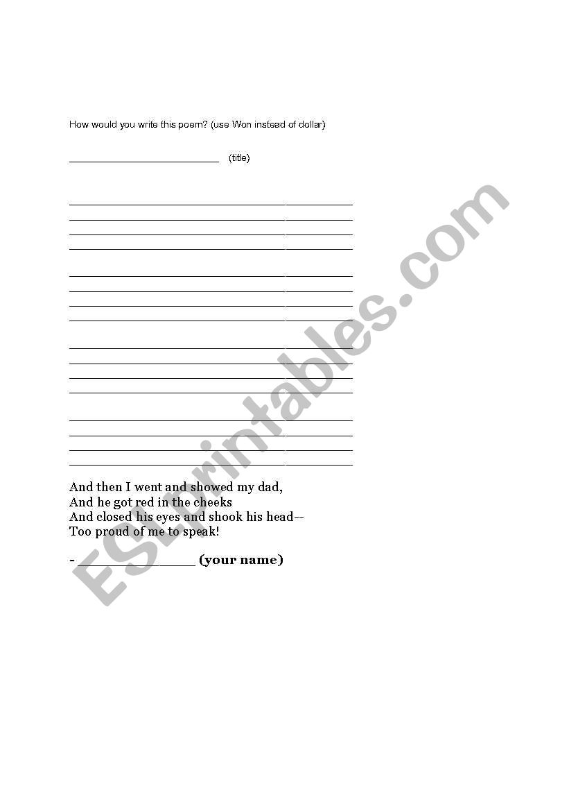Smart By Shel Silverstein ESL Worksheet By Eam242