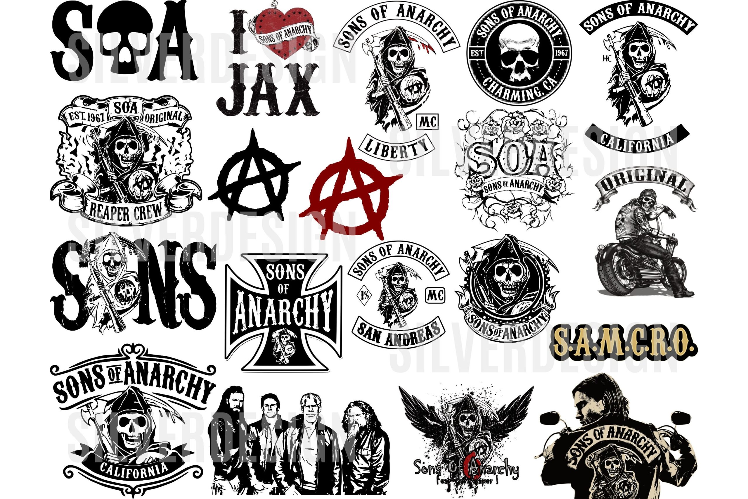 Sons Of Anarchy SVG Bundle Cut File For Cricut Digital Download Svg Png Dxf Eps Pdf Soa Instant Download Printable Art Work Etsy Israel