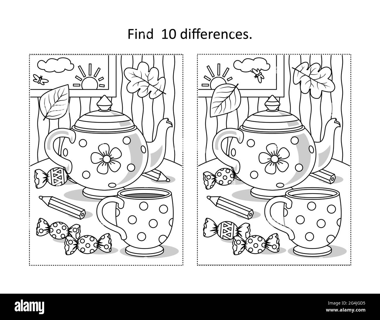 Spot The Difference Puzzle Black And White Stock Photos Images Alamy