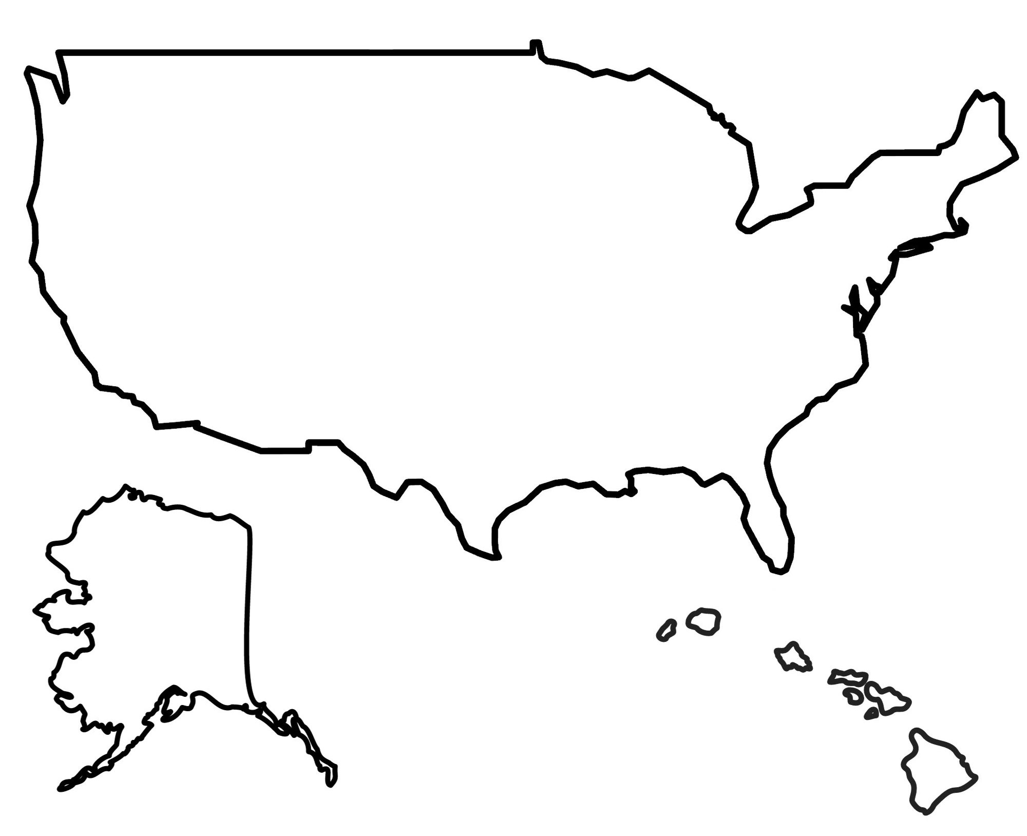 Free Printable Blank Map Of Usa
