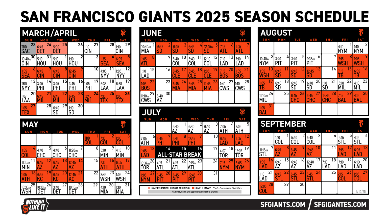 Stay Organized With The SF Giants Schedule 2025 Printable PDF 