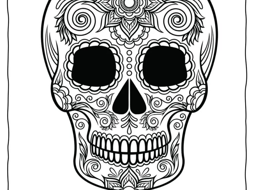 Sugar Skull Coloring Pages And Masks For D a De Muertos