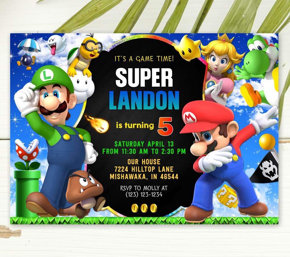 Free Printable Nintendo Birthday Invitations