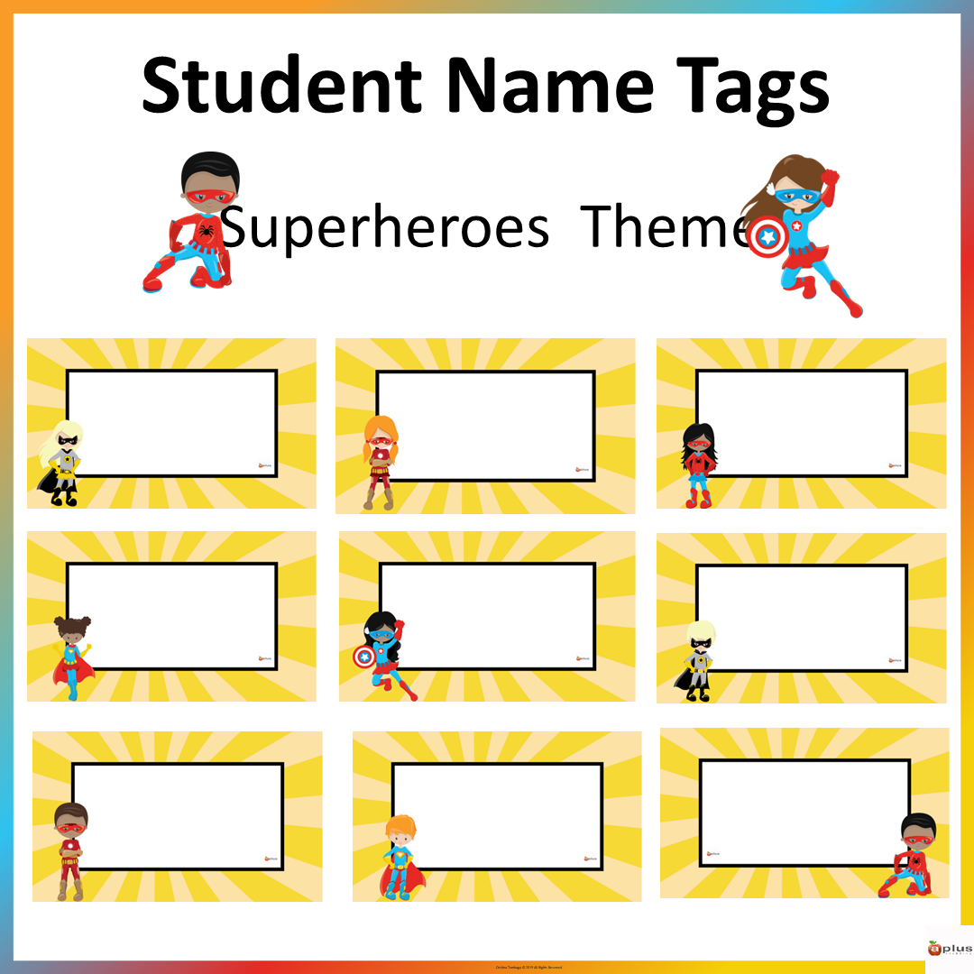 Superhero Theme Name Tags Editable Made By Teachers