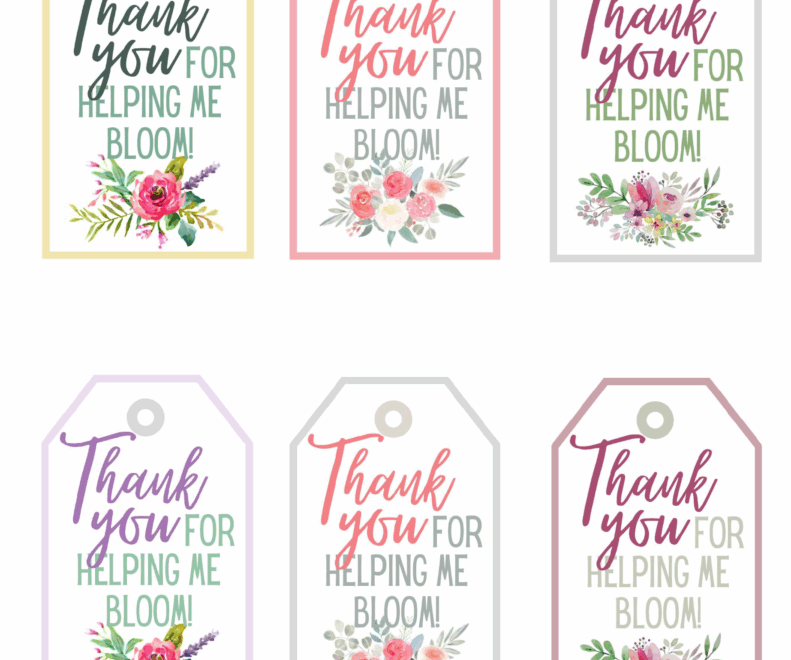 Thank You For Helping Me Bloom Teacher Gift Free Printable Baking You Happier