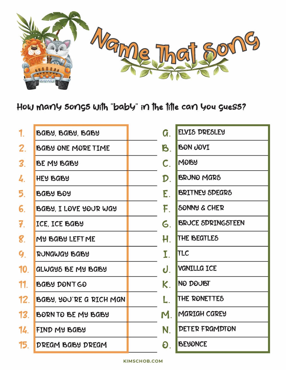 Printable Gender Reveal Party Games