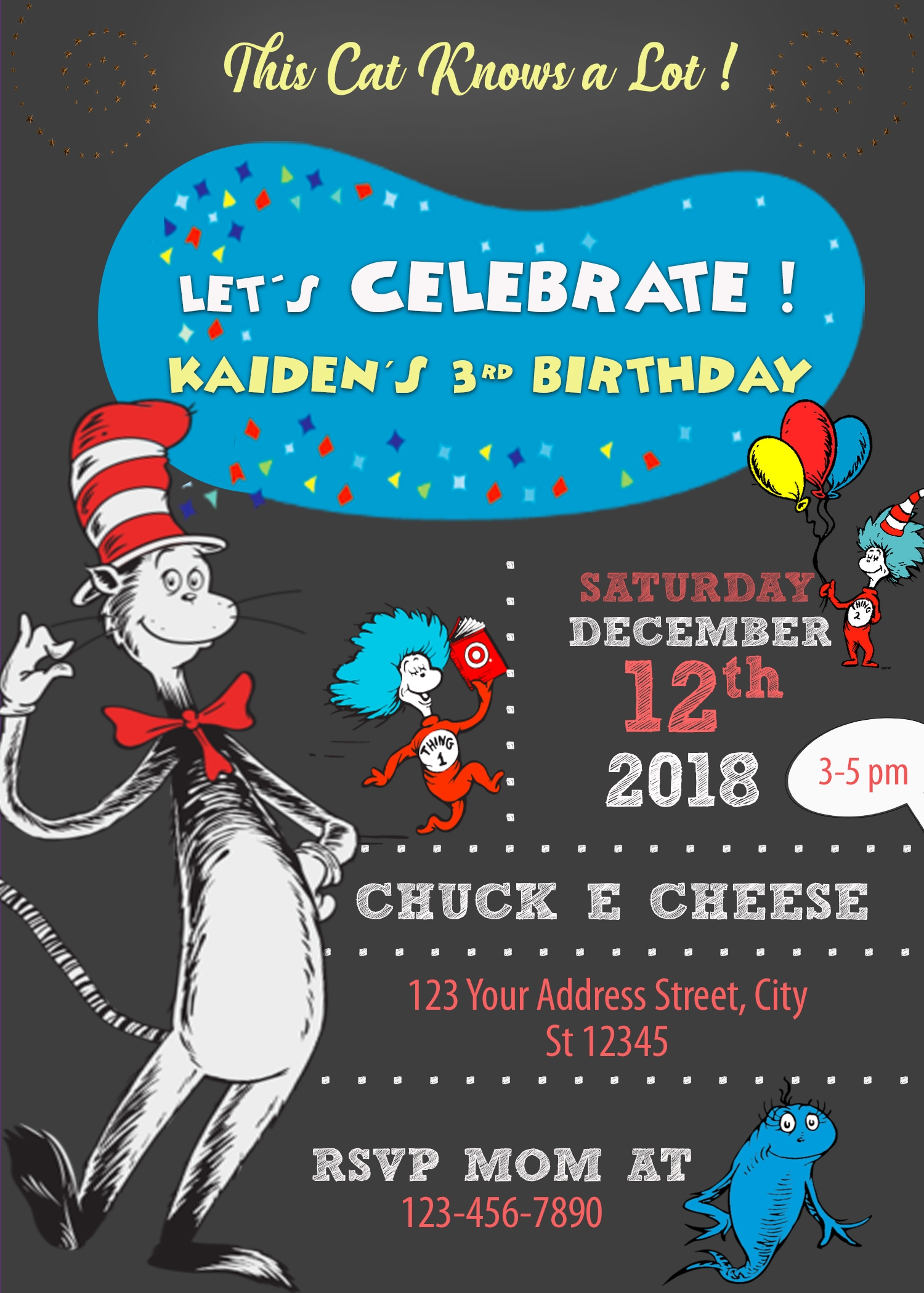The Cat In The Hat Birthday Invitation Oscarsitosroom