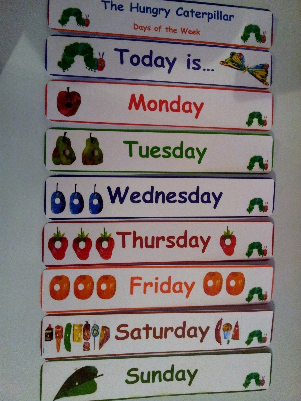 The Hungry Caterpillar Days Of The Week Cards Laminated Topic display EYFS Nursery School Homeschooling Etsy
