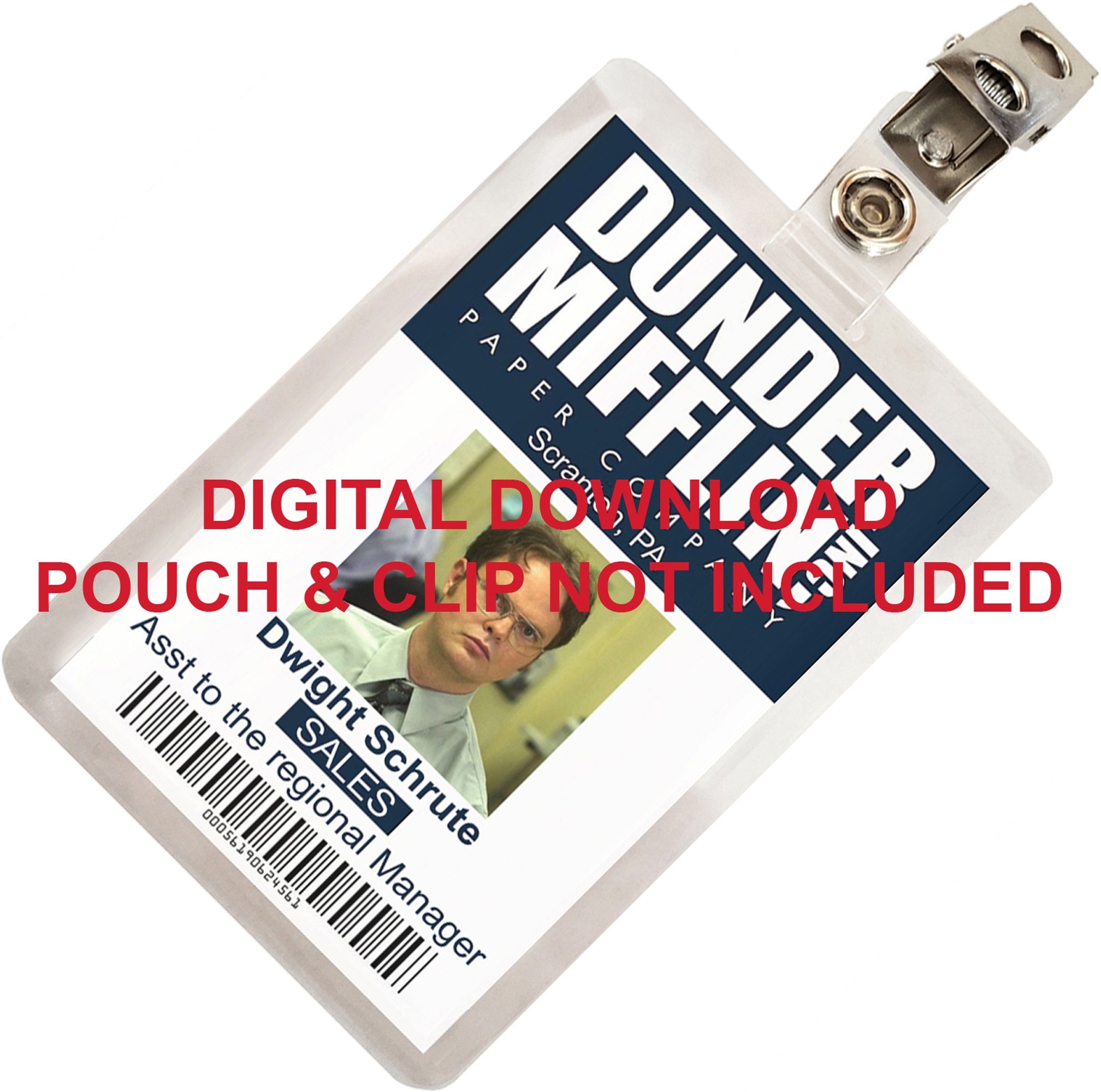 The Office Dwight Schrute Dunder Mifflin ID Card Badge Name Tag For Costume Cosplay IMAGE DOWNLOAD Etsy