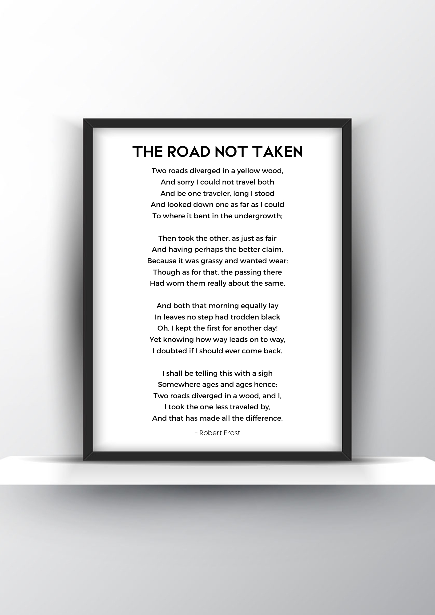 The Road Not Taken Poem By Robert Frost Printable Wall Art Shark Printables