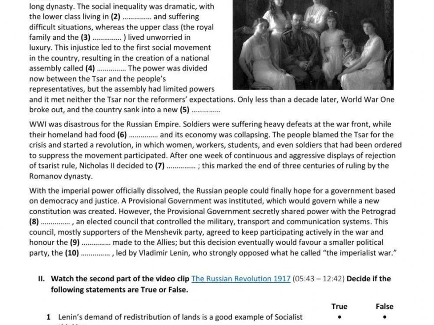 The Russian Revolution Interactive Worksheet Live Worksheets Worksheets Library