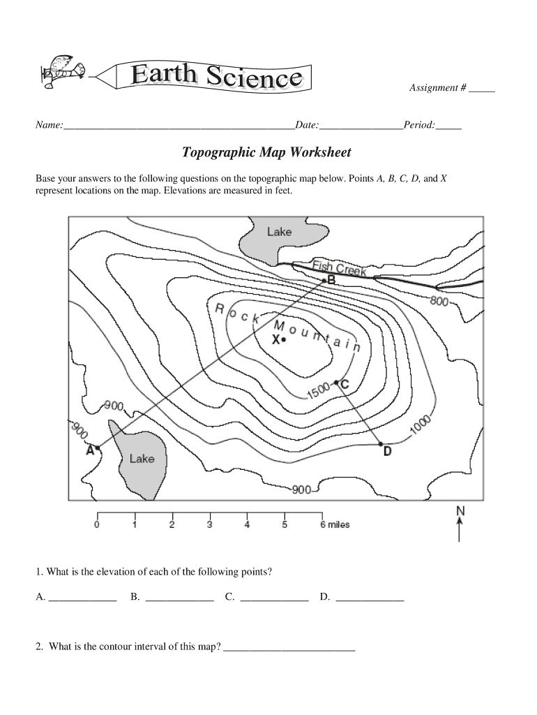 Topographic Worksheet Fill Online Printable Fillable Blank PdfFiller