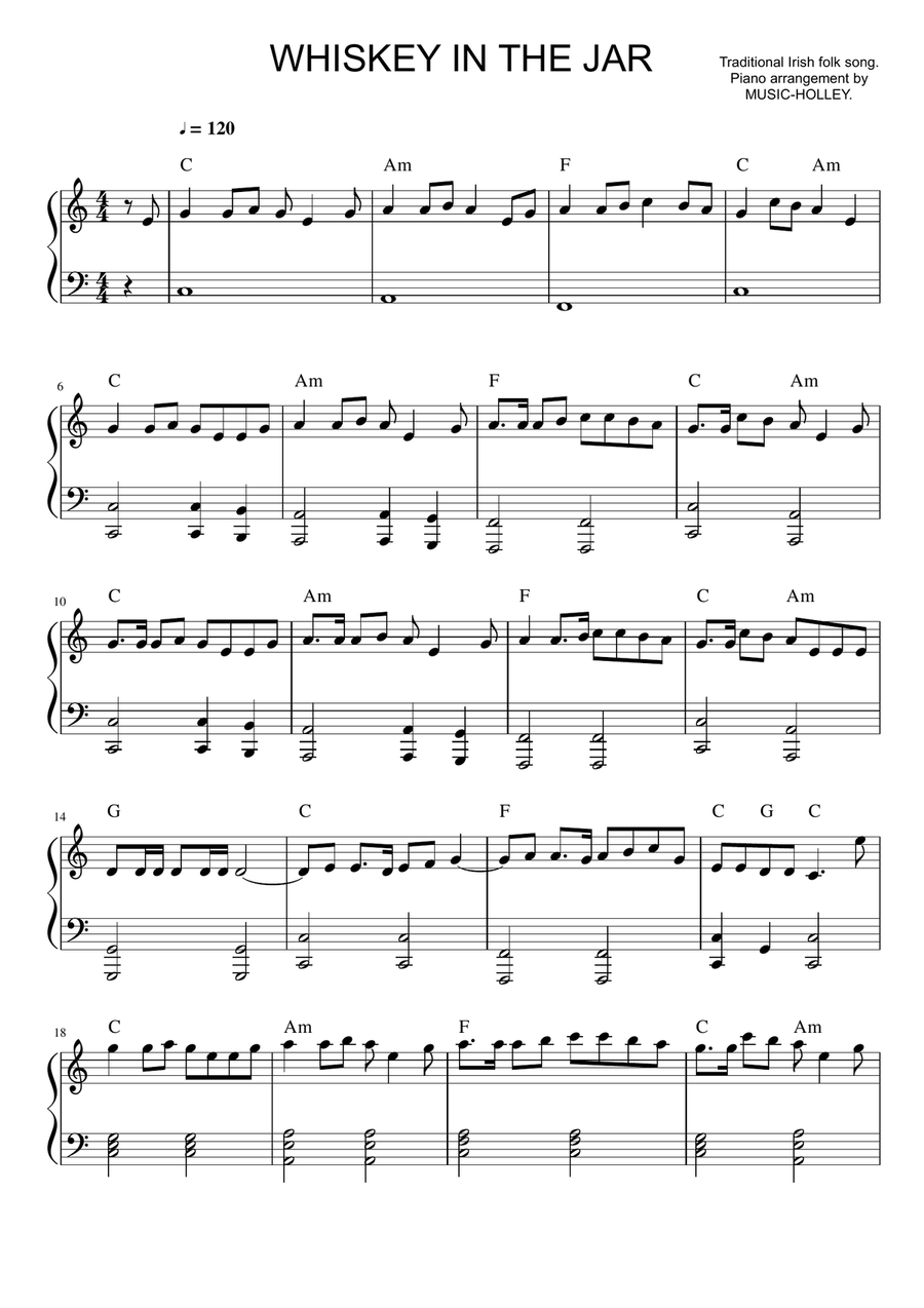 Free Printable Irish Sheet Music For Piano