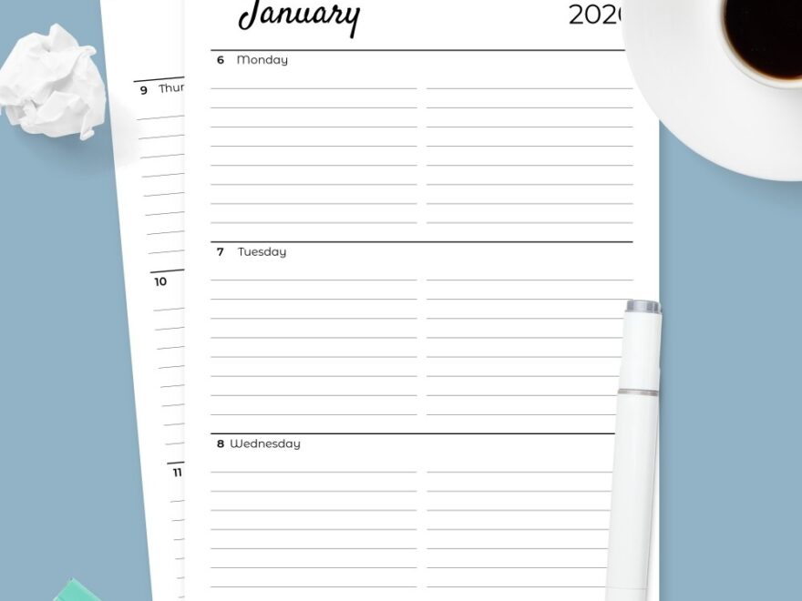 Two Page Weekly Planner Download Printable PDF