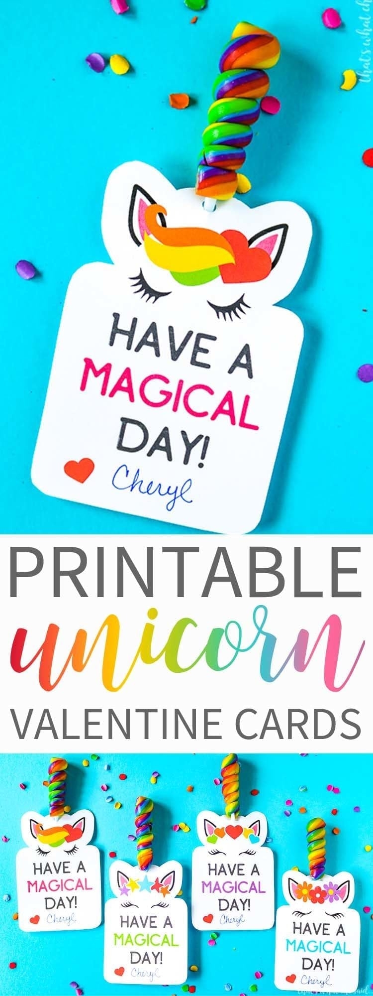 Unicorn Printable Valentine Cards That s What Che Said 