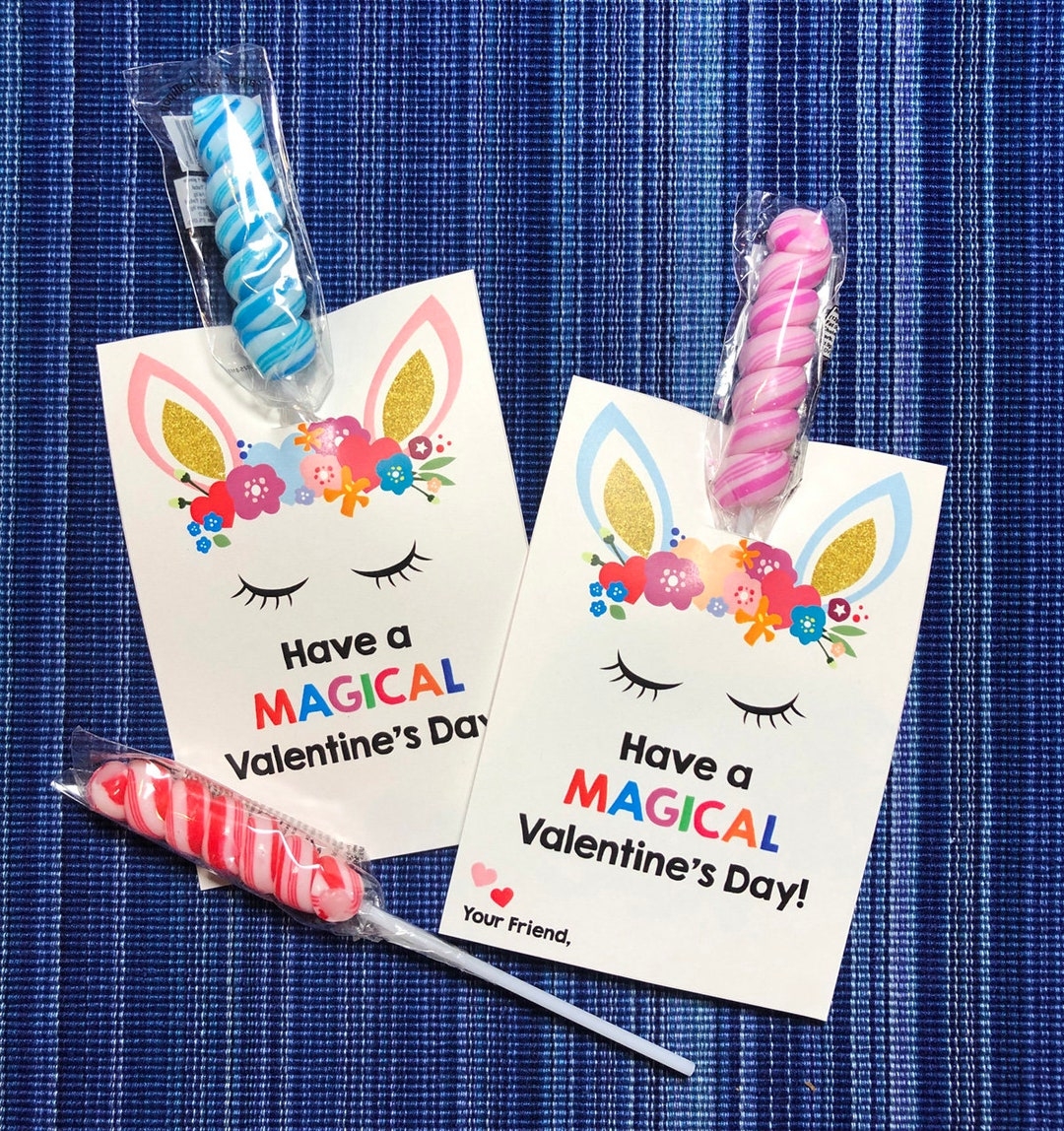 Free Printable Unicorn Valentine Bag Toppers