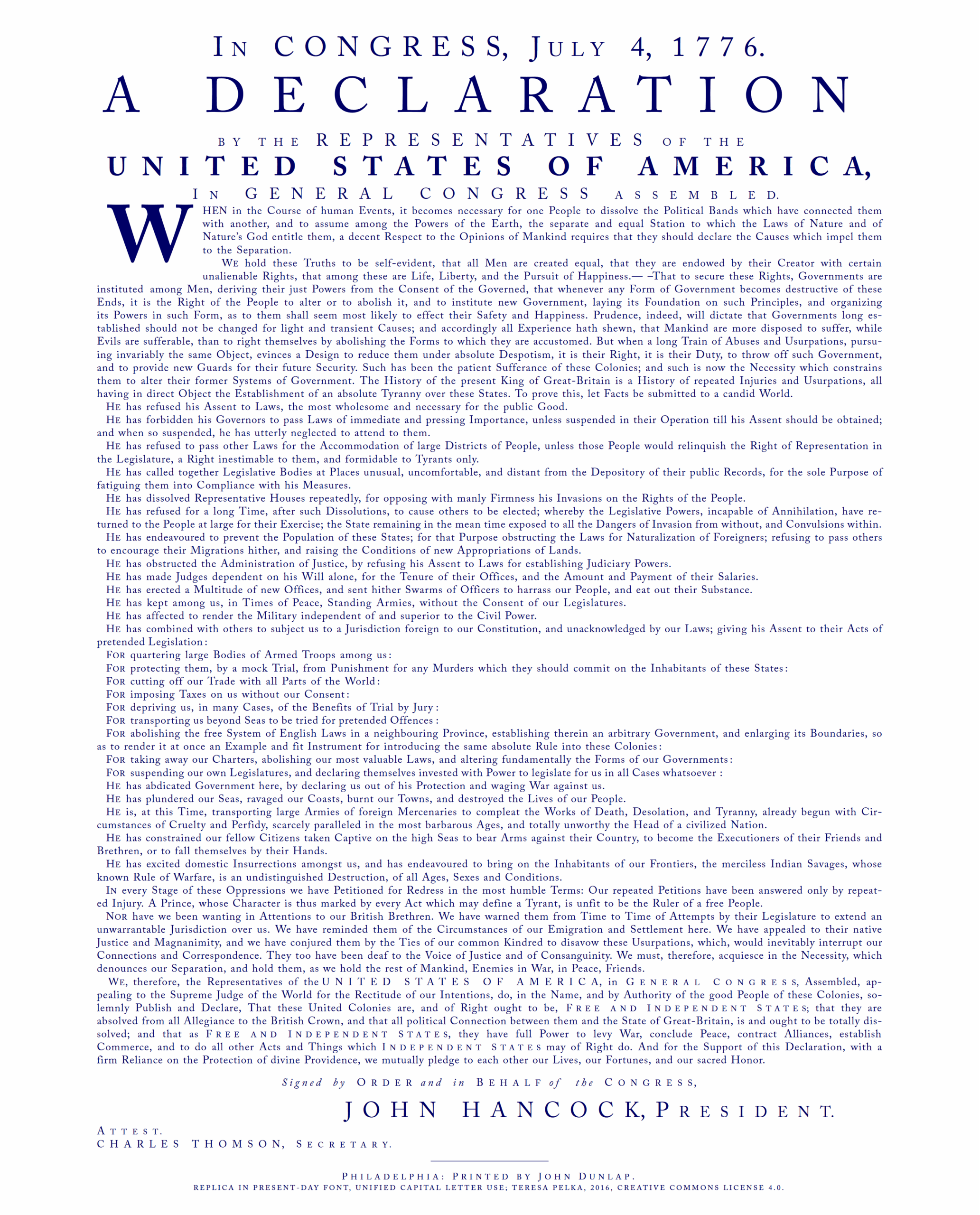 UNITED STATES DECLARATION OF INDEPENDENCE POSTER Teresa Pelka Free Download Borrow And Streaming Internet Archive