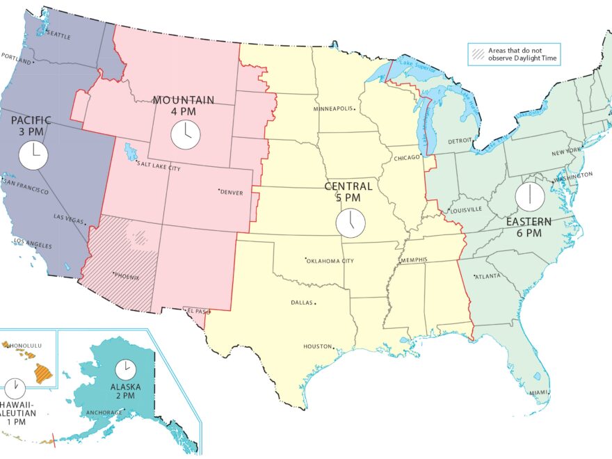US Time Zone Map GIS Geography