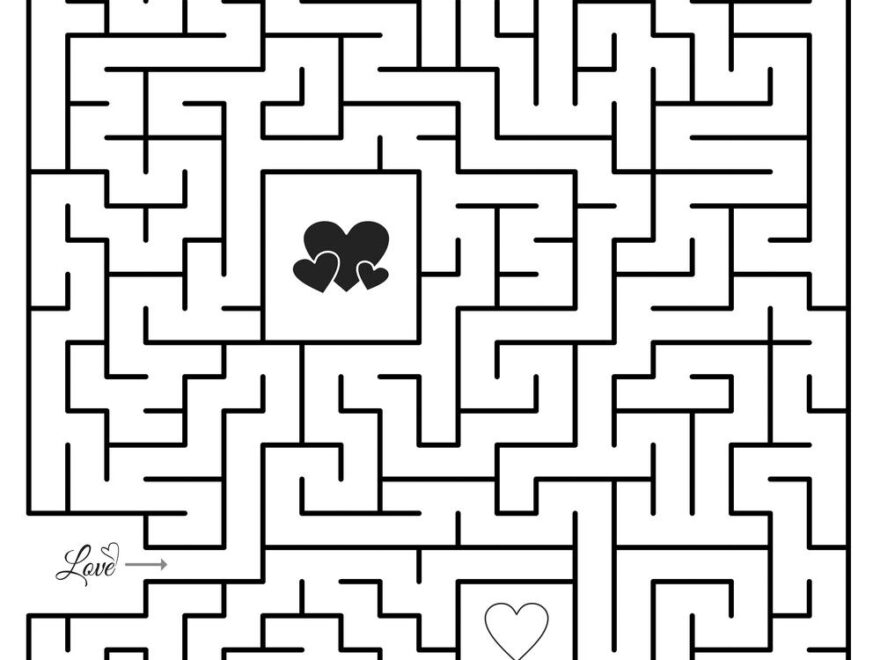 Valentine themed Mazes Beeloo Printable Crafts And Activities For Kids