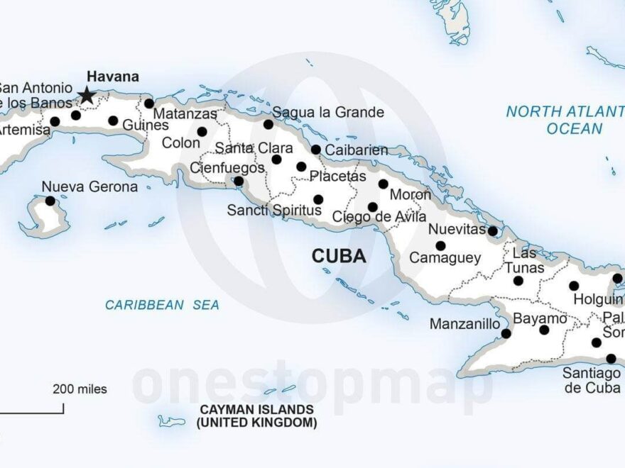 Vector Map Of Cuba Political One Stop Map