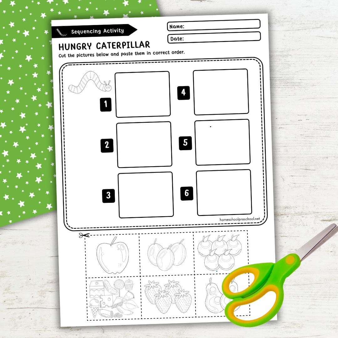Very Hungry Caterpillar Sequencing Activity For Kids