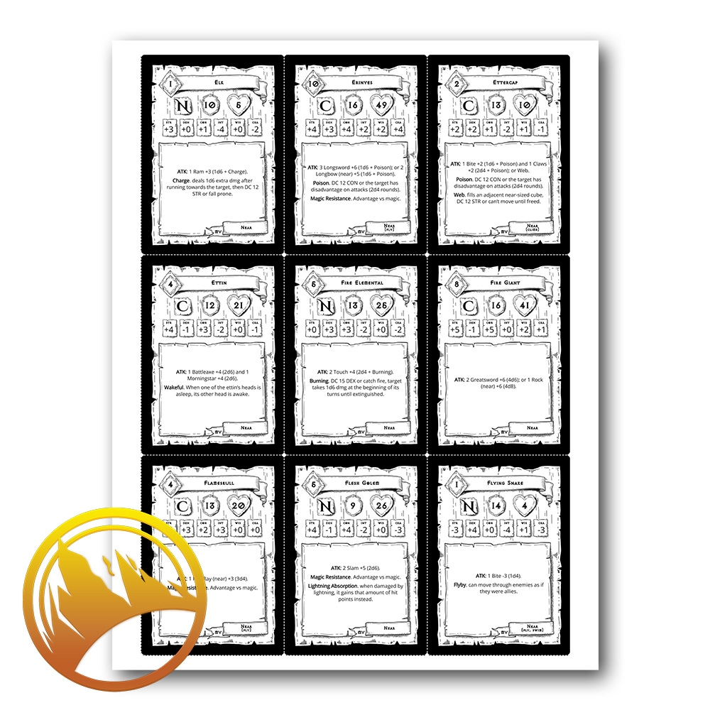 Vintage Monster Cards For ShadowDark RPG PDF ND Hobbies ND Hobbies