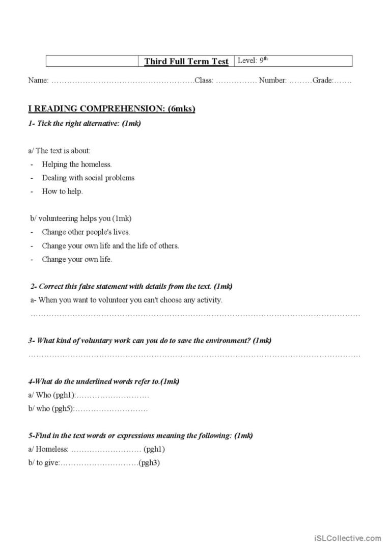 What Type Of Volunteer Are You Printable Quiz