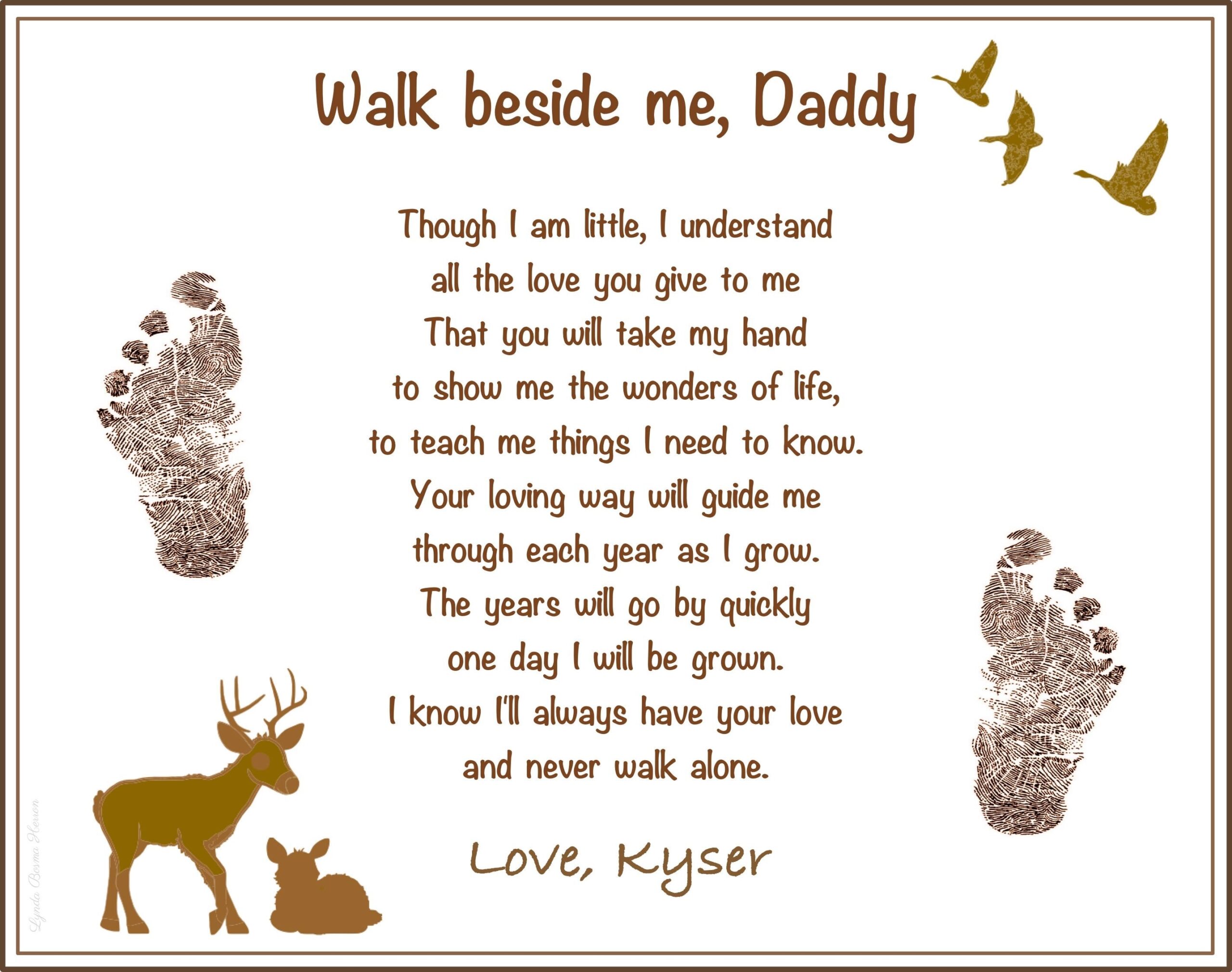 Walk Beside Me Daddy Poem 8x10 Print Personalized With Baby s Child s Footprints First FATHER S Day Shower Christmas Keepsake Gift Etsy