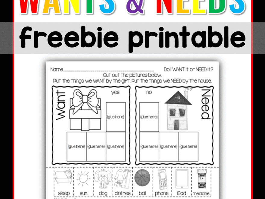 Wants And Needs Activities For Kindergarten With Printables Sharing Kindergarten