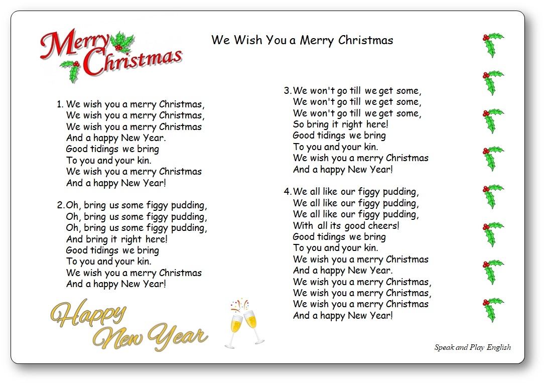 We Wish You A Merry Christmas Lyrics In English And In French