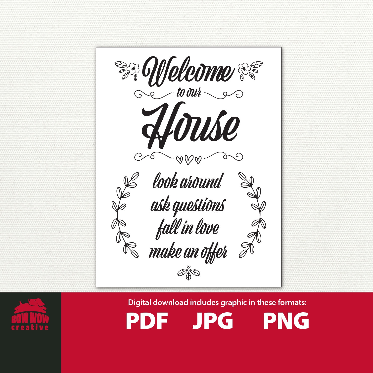 Welcome To Our House Printable Sign Open House Printable Welcome Sign Realtor Real Estate Agent Printable Poster Frameable Sign Print Etsy