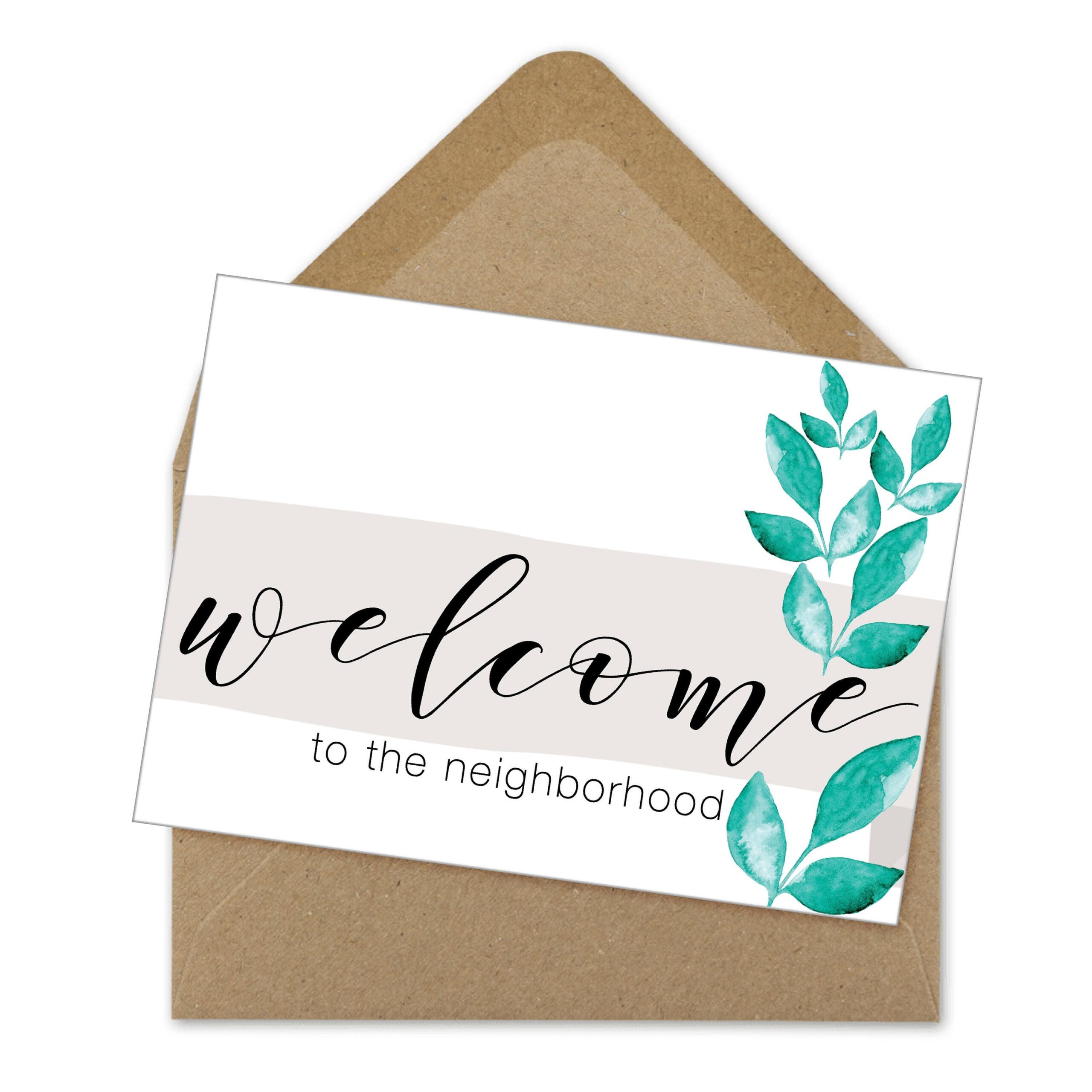 Welcome To The Neighborhood Printable Card Neighbor Card Neighborhood Welcome A6 Etsy