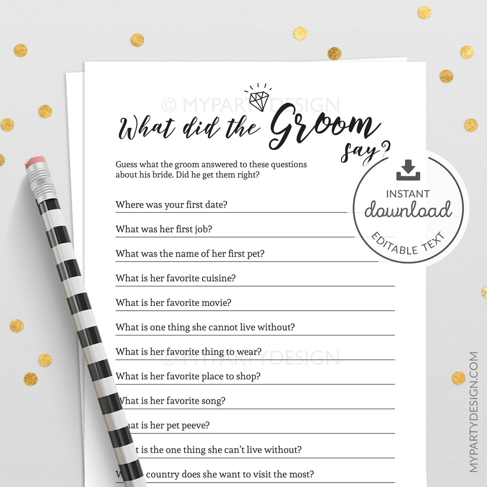 Who Has The Groom Game Free Printable