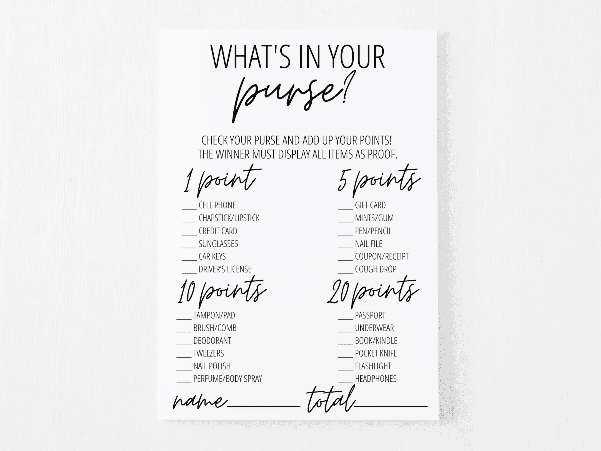 WhatS In The Diaper Bag Game Free Printable
