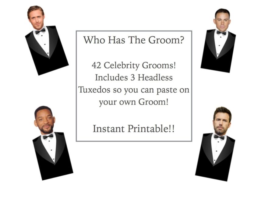 Who Has The Groom Game Instant Printable Download PDF Fun Unique Games Bridal Shower DIY PDF Wedding Etsy