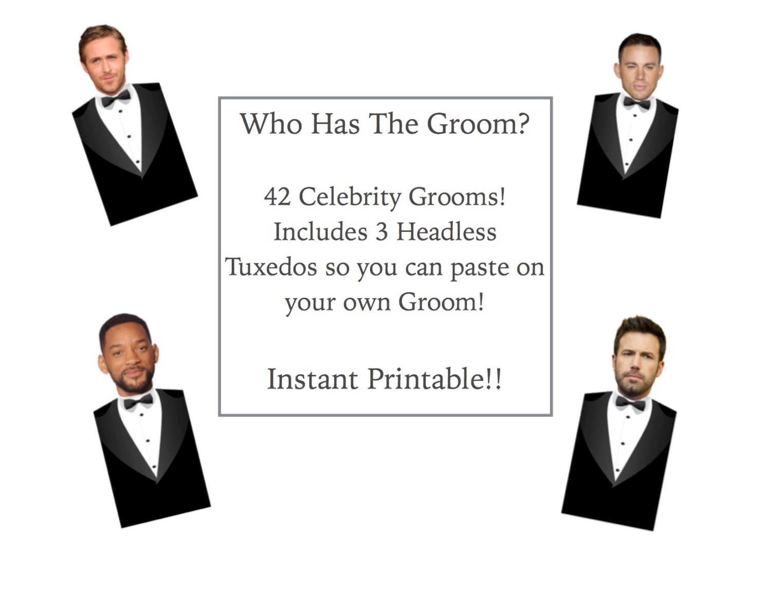 Who Has The Groom Game Instant Printable Download PDF Fun Unique Games Bridal Shower DIY PDF Wedding Etsy
