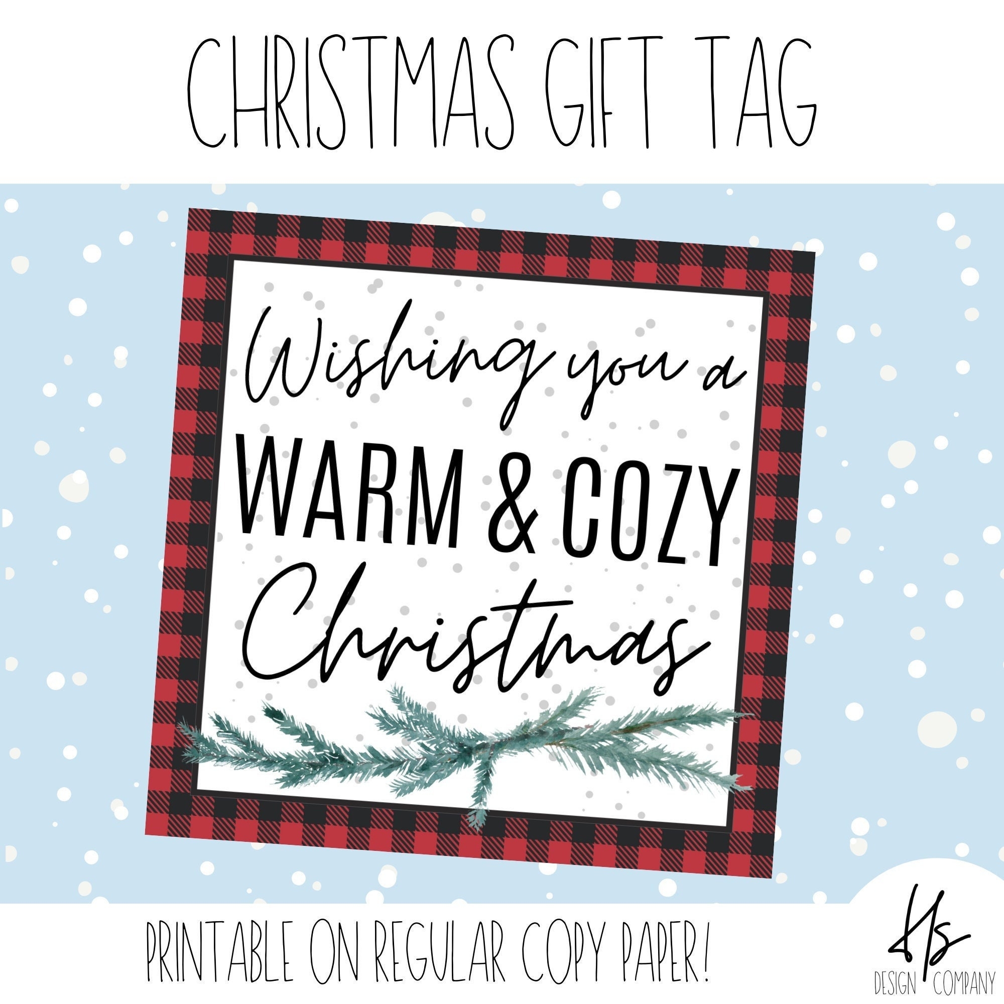 Wishing You A Warm And Cozy Printable Blanket Gift Tag Christmas Gift Tag Marketing Blanket Gift Tag Staff Christmas Teacher Gift Etsy