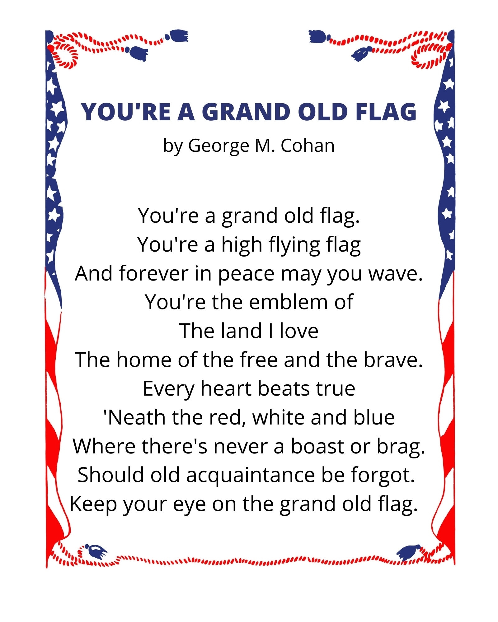 You re A GRAND OLD FLAG Wall Art Framed Or Unframed 8x10 Color Art Print For Home Decor Or Gift Teacher Veteran Men Or Women Etsy