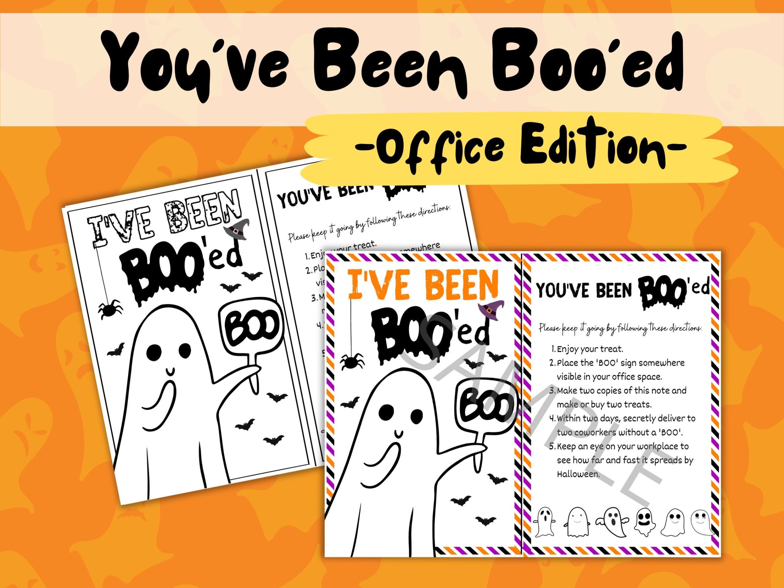 You ve Been Booed Printable Office Edition I ve Been Boo d Sign Workplace Halloween Activity Halloween Tradition Coworker Halloween Etsy