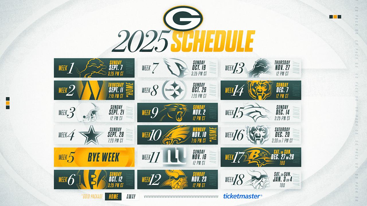 Chicago Bears Schedule 2025-26 Printable