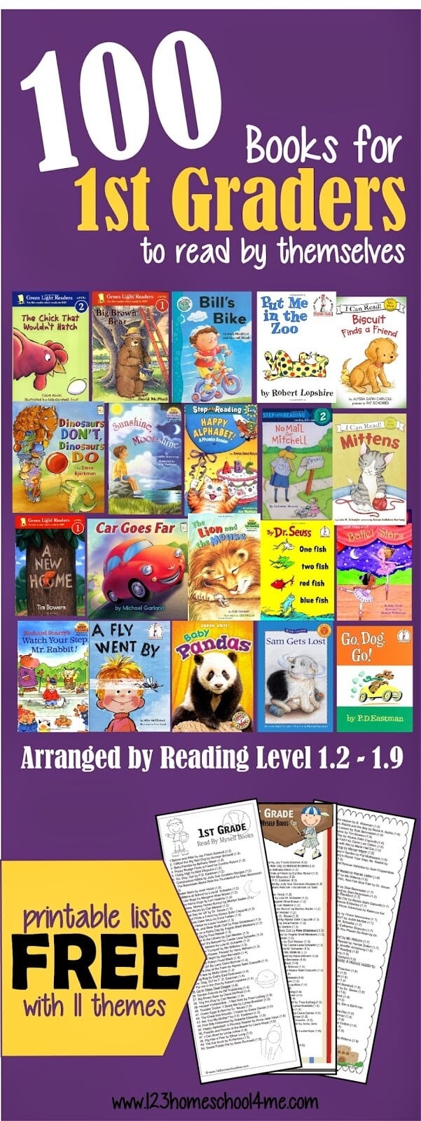  100 FUN 1st Grade Reading Level Books Free Printable Pdf 