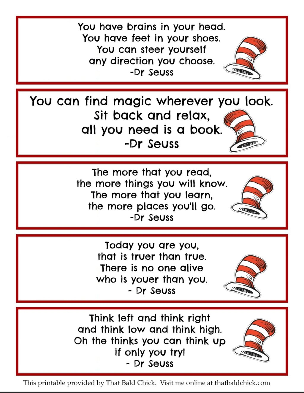 Free Printable Dr Seuss Quotes