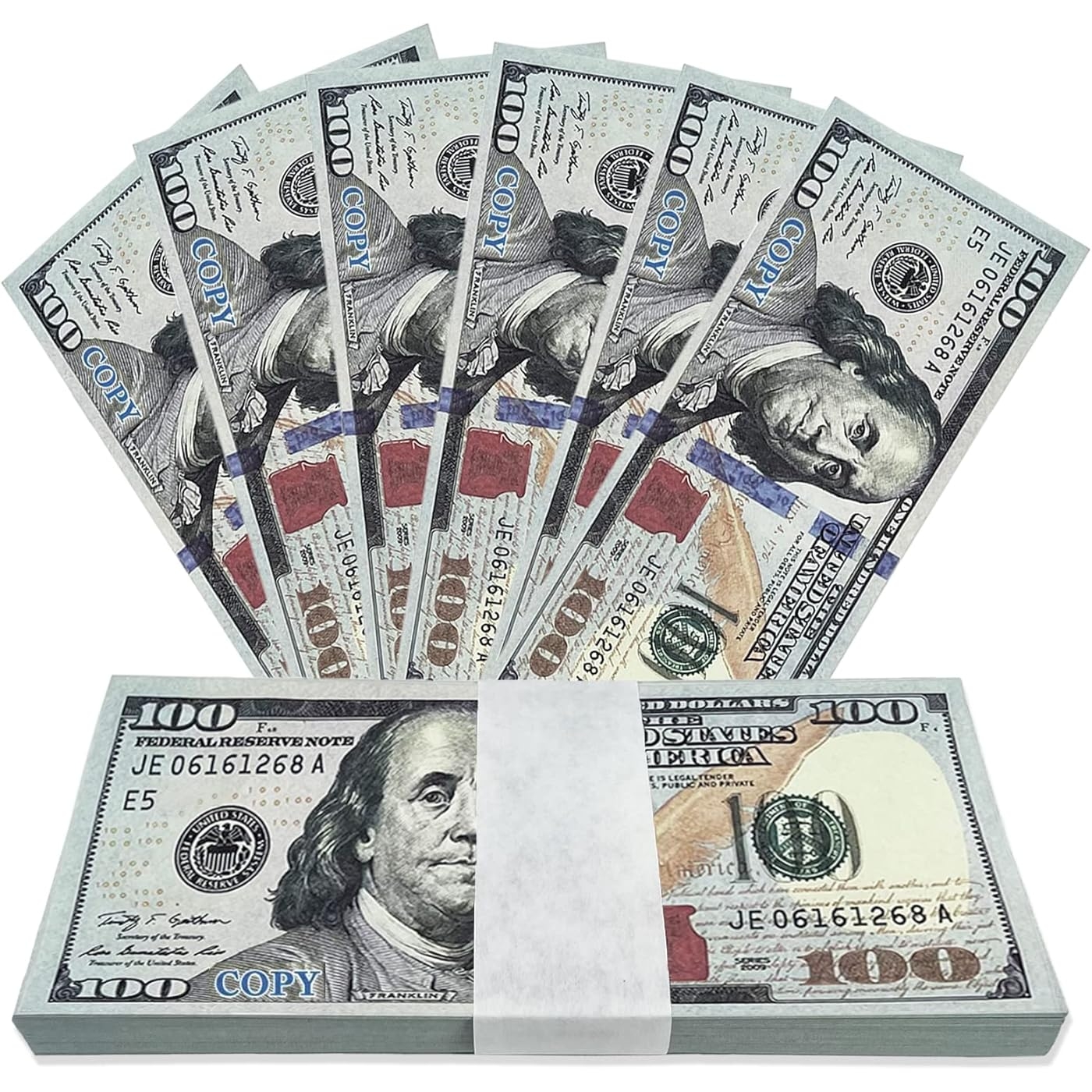  2 mo Finance Berkshiled Prop Money 100 Dollar Bills Realistic Play Money One Stack 100 Pcs For Movie Props Kids And Party Fake Dollar Pranks For Adults Full Print 2 Sided Imitation 