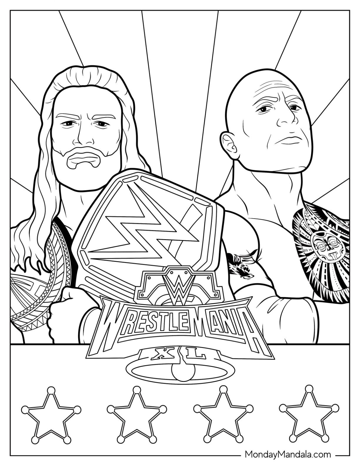 20 The Rock Coloring Pages Free PDF Printables 
