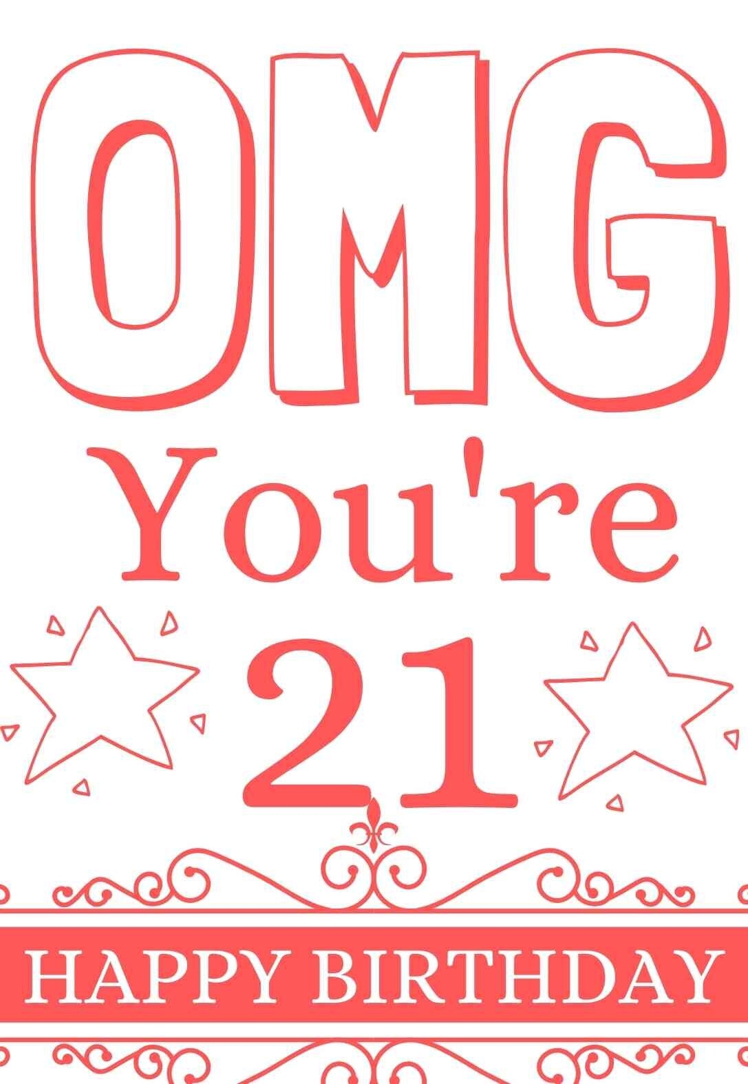 21St Birthday Cards Printable Printable Party Favors