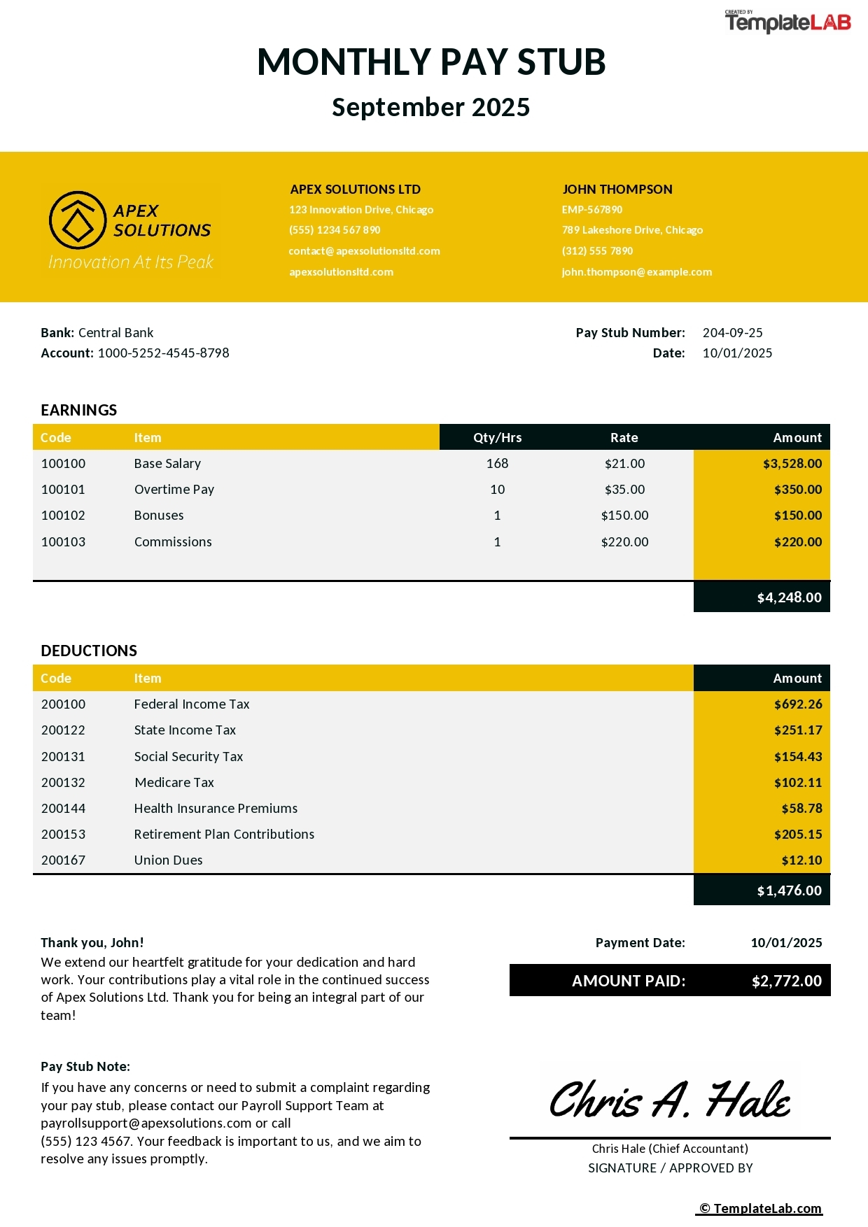 24 Free Pay Stub Templates Word Excel PDF TemplateLab