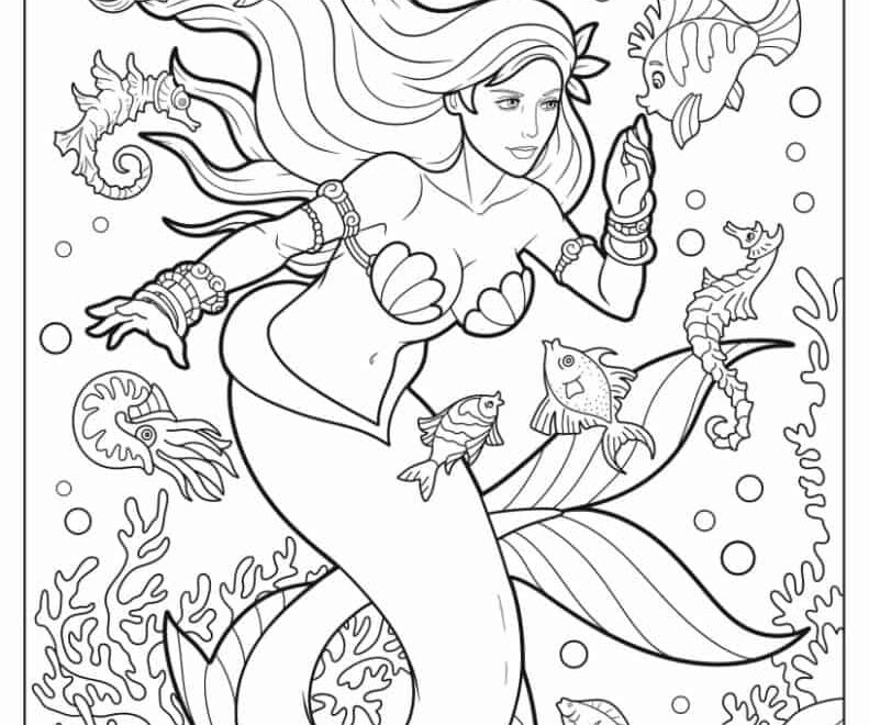 50 Mermaid Coloring Pages Free PDF Printables